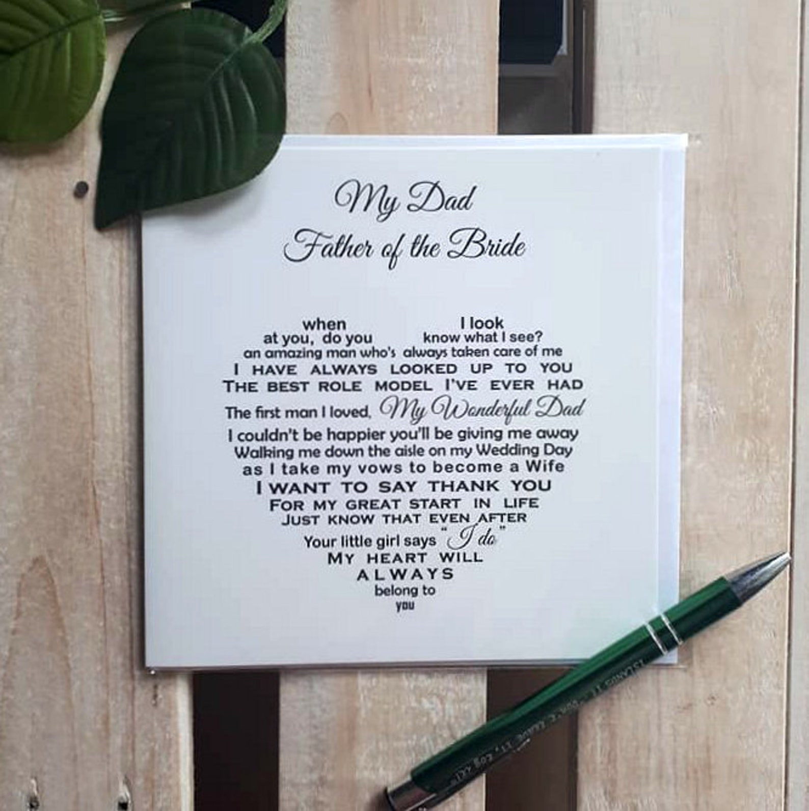 Father of the Bride Card From