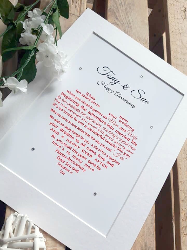 Son Daughter in Law Anniversary Gift Son Wedding Anniversary Etsy