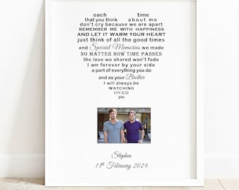Rouw Sympathie Gift, Sorry voor uw verlies Print, Memorial Keepsake Foto, Mama Rememberance, Baby Kind Brief uit de hemel Gedicht, Vriend