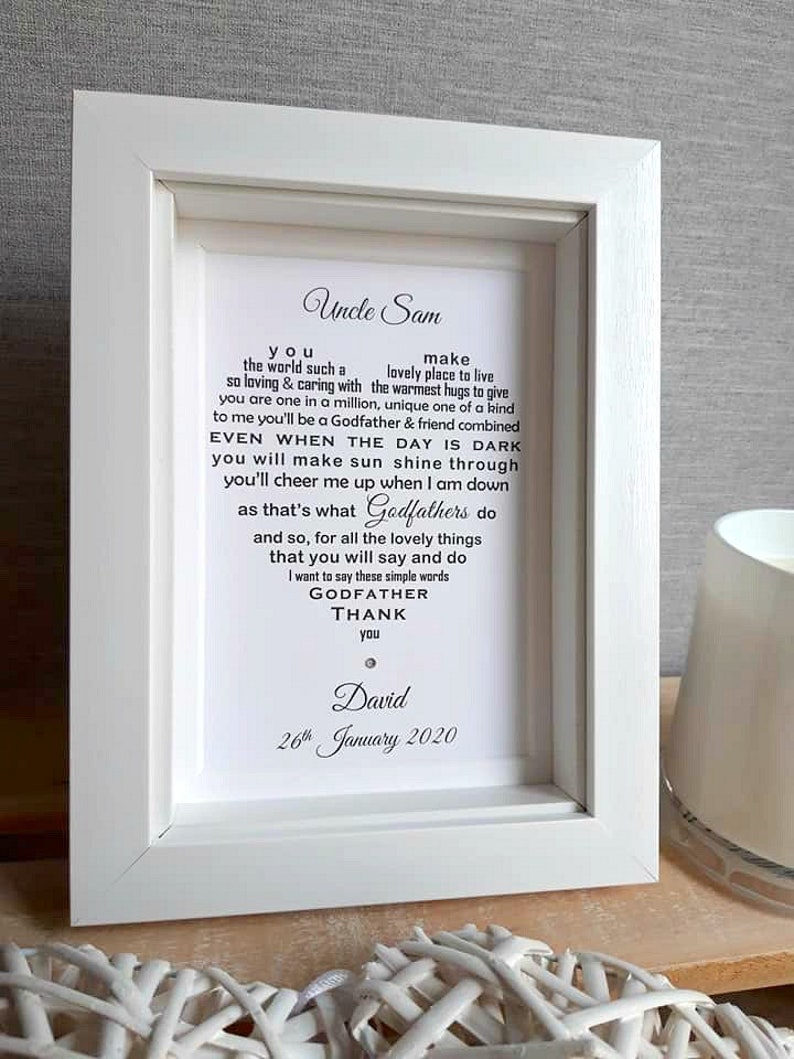 Godfather Christening Gift LOVELY Godparent Birthday Gift Etsy UK