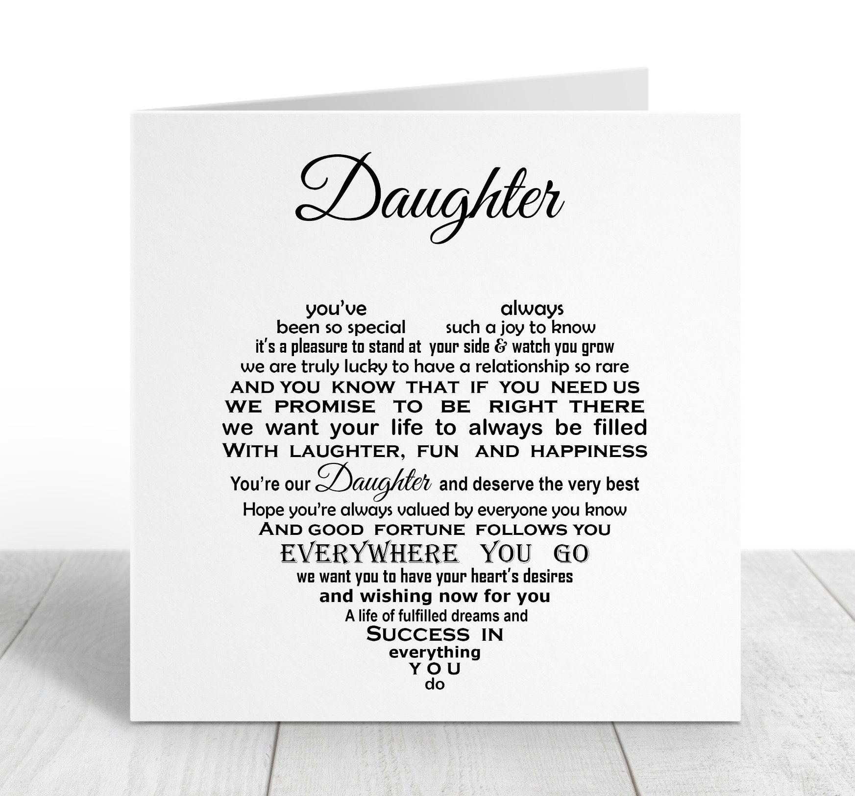 Daughter Birthday Card UK Rainbow Daughter Poem Card for Etsy