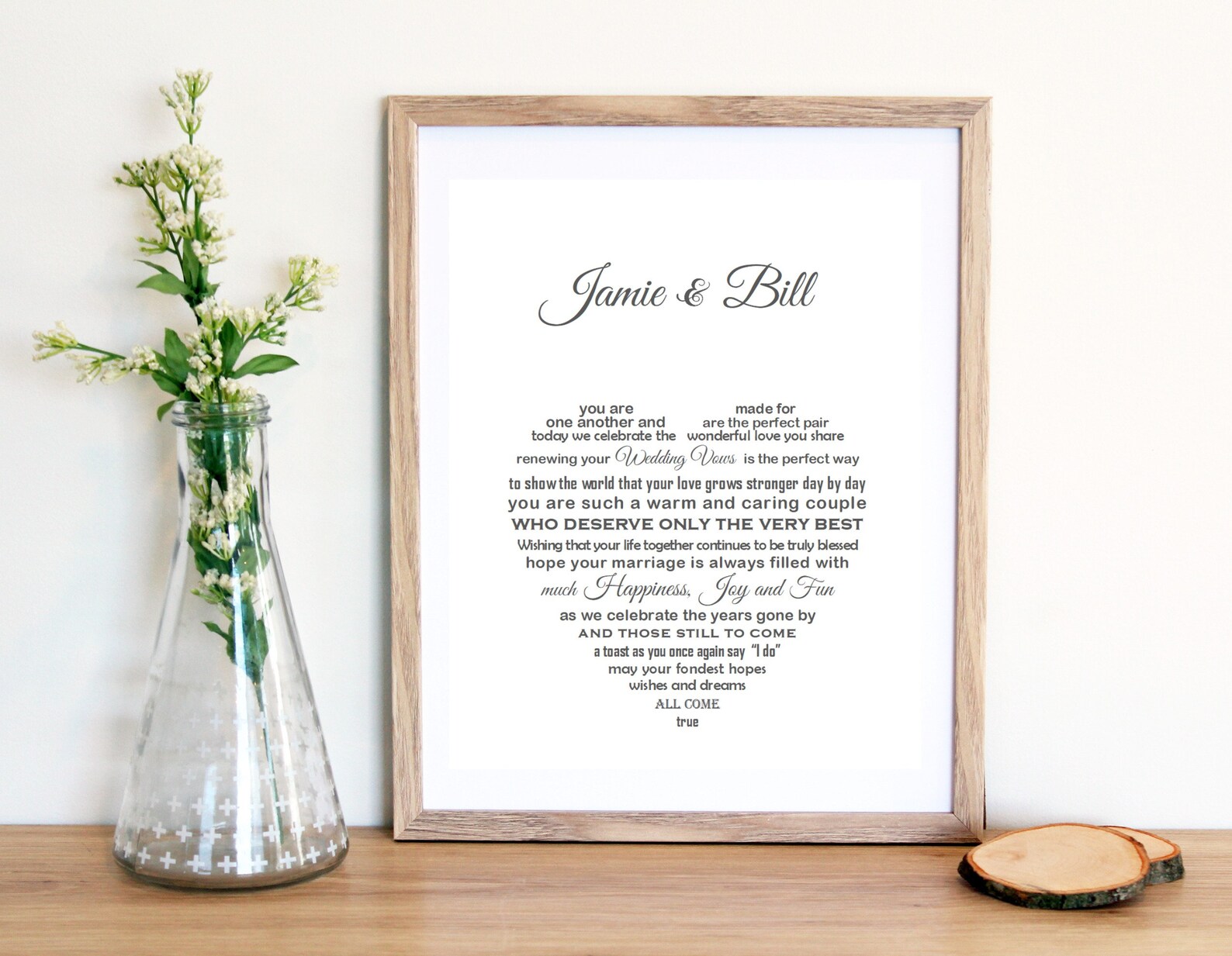 Wedding Vow Renewal Gift DIGITAL Personalised Renewal Print Etsy UK