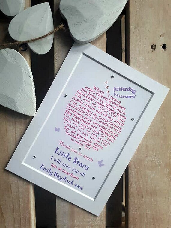 Nursery Leaving Gift 7x5 Thank You Preschool Kindergarten Etsy