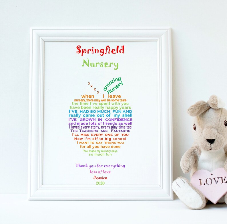 Nursery Teacher Leaving Gift UNFRAMED Preschool Leaving Gift Etsy UK