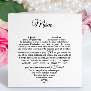 Sentimental Mom Poem Card, Mam Birthday Verse