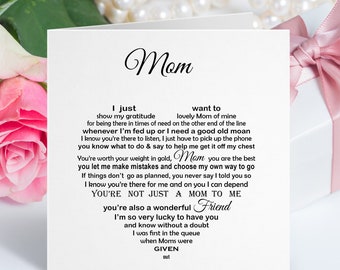 Sentimental Mom Poem Card, Mam Birthday Verse