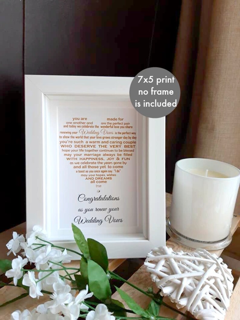 Wedding Vow Renewal Gift Renewal of Vows Wedding Vow Renewal Etsy