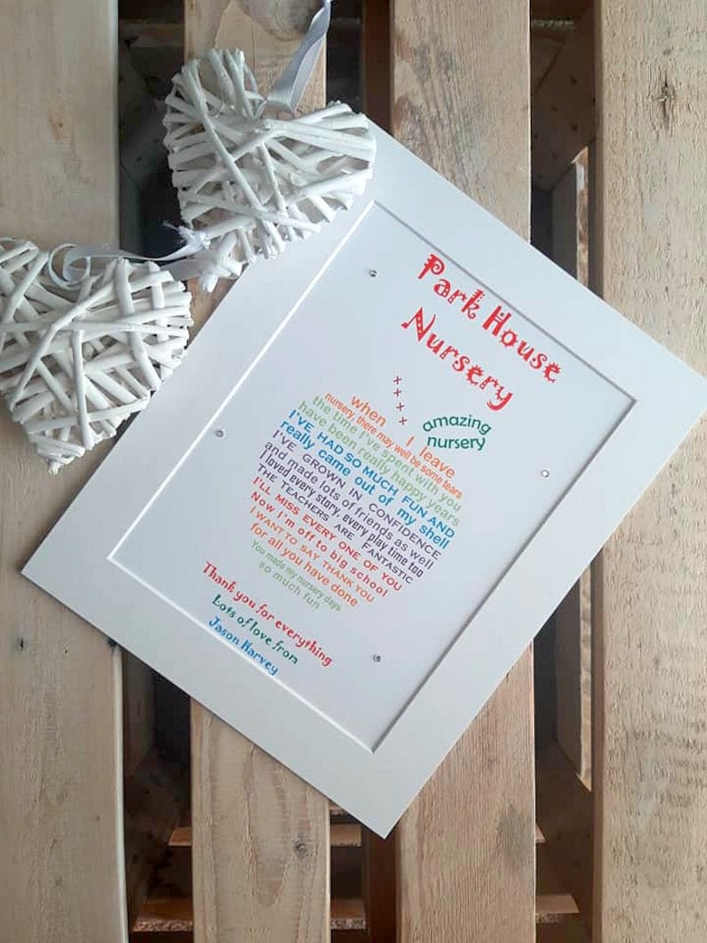 Personalised Nursery Leaving Gift UNFRAMED Kindergarten Thank Etsy