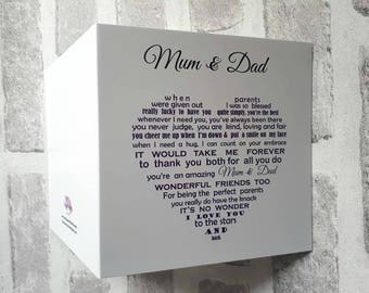 Mum + Dad card, card for parents, christmas card, anniversary card for mum and dad