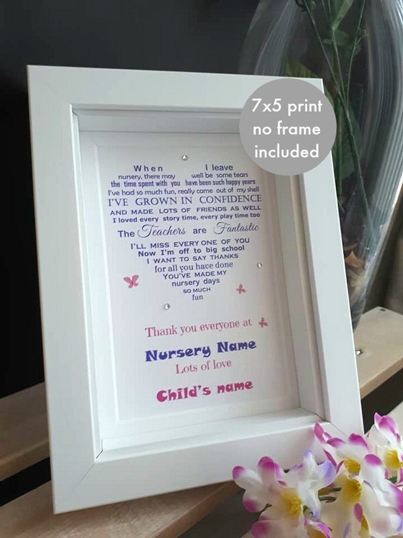 Leaving Nursery Gift UNFRAMED Nursery Teacher Gift | Etsy UK