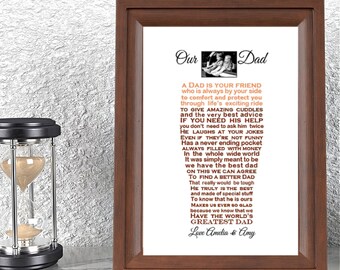 Father's Day Beer Gift from Kids, Dad Birthday Present, Daddy Poem Print, Pint Glass Words from Son and Daughter, Grandad Lager Cider Quote