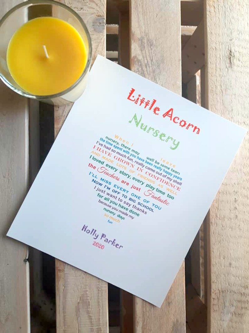 Nursery Teacher Leaving Gift UNFRAMED Preschool Leaving Gift Etsy UK