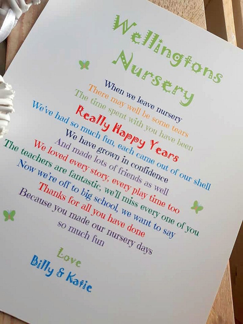 Nursery Teacher Leaving Gift UNFRAMED Preschool Leaving Gift Etsy UK