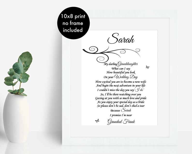 Daughter's Wedding Day UNFRAMED Letter from Dad in | Etsy