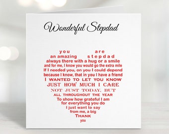 Step Dad Birthday Card, Like a Dad Mum Card, Card for Stepfather, Stepmother Birthday, Stepdad Poem Card, Heartfelt Like a Mum Verse