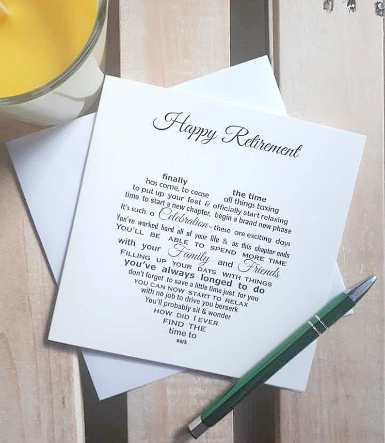 retirement card happy retirement congratulations on your etsy