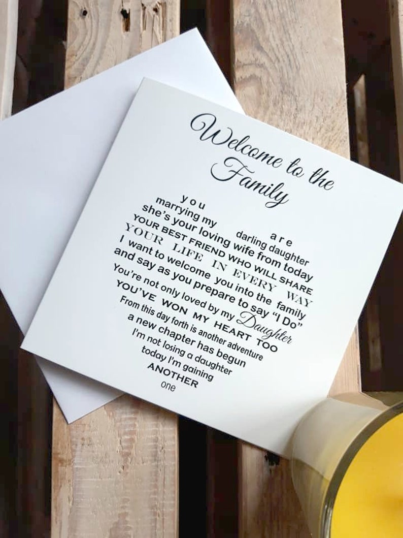 Same Sex Daughter In Law Wedding Card, Lesbian Wedding Day Card, Card For Daughter In Law, Heartfelt Sentimental Poem from Bride's Parents MY daughter in law