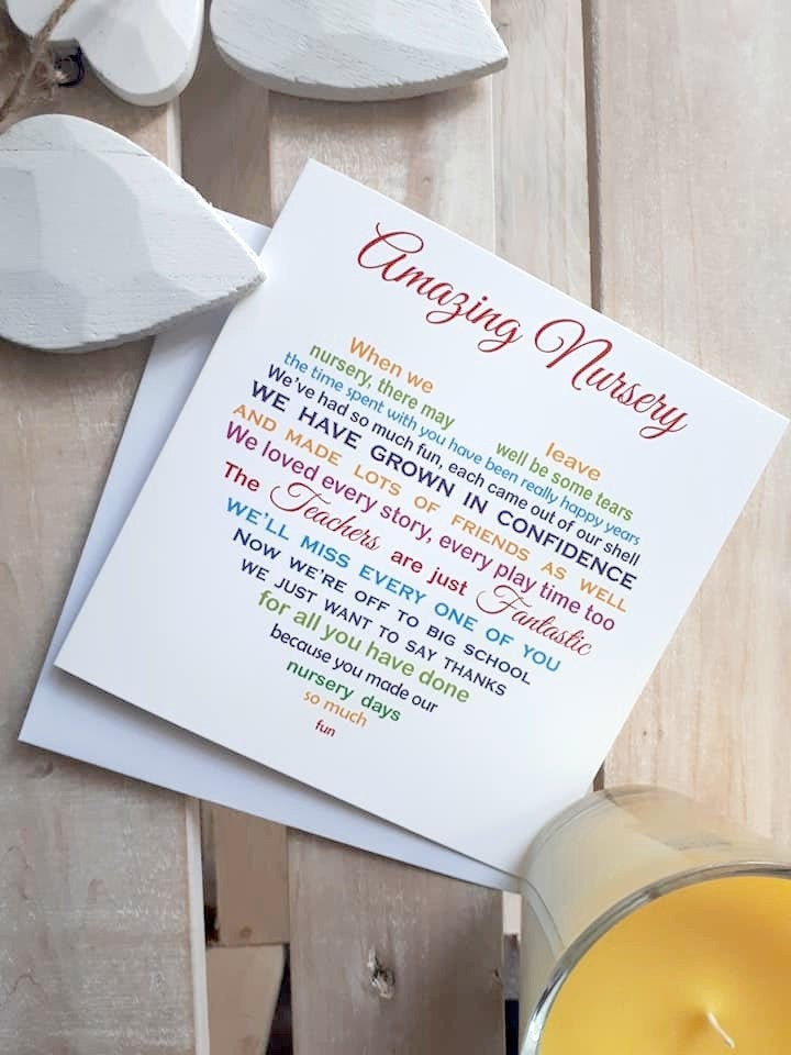 Nursery thank you card, NON Personalised, Unique Leaving Nursery than…