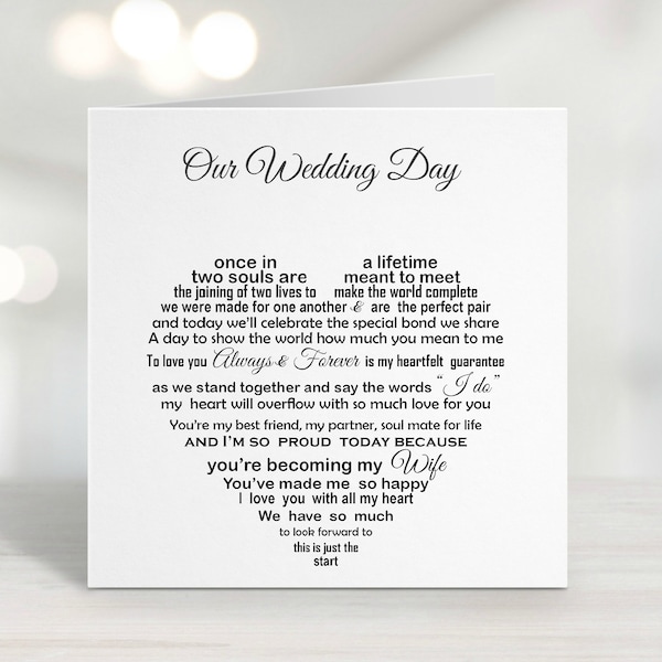 Groom to Bride, You're Becoming my wife, Card from Bride to Bride, Romantic Poem, Lesbian wedding card, wife to be card