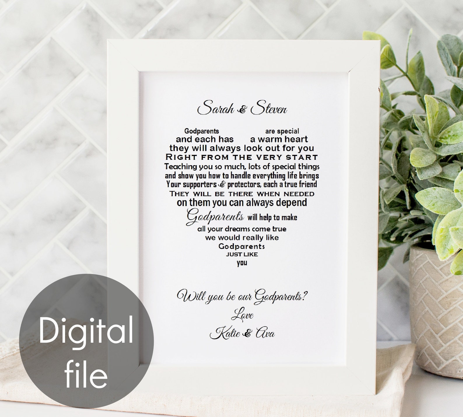 Will You Be My Godparents Godparent Proposal Poem Will You | Etsy