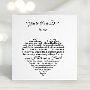 Step Dad Birthday Card, You're like a Dad to me Card, Card for stepfather, card for step dad, Step Dad birthday,  card for step Dad