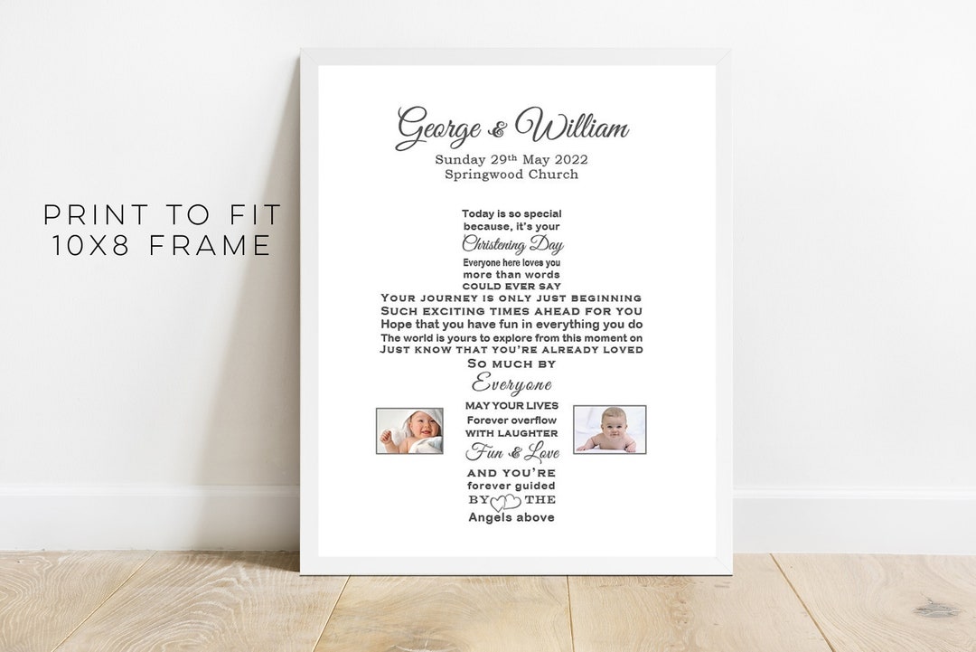 Christening Gifts for Twins Girls Boys Baptism Print for Etsy