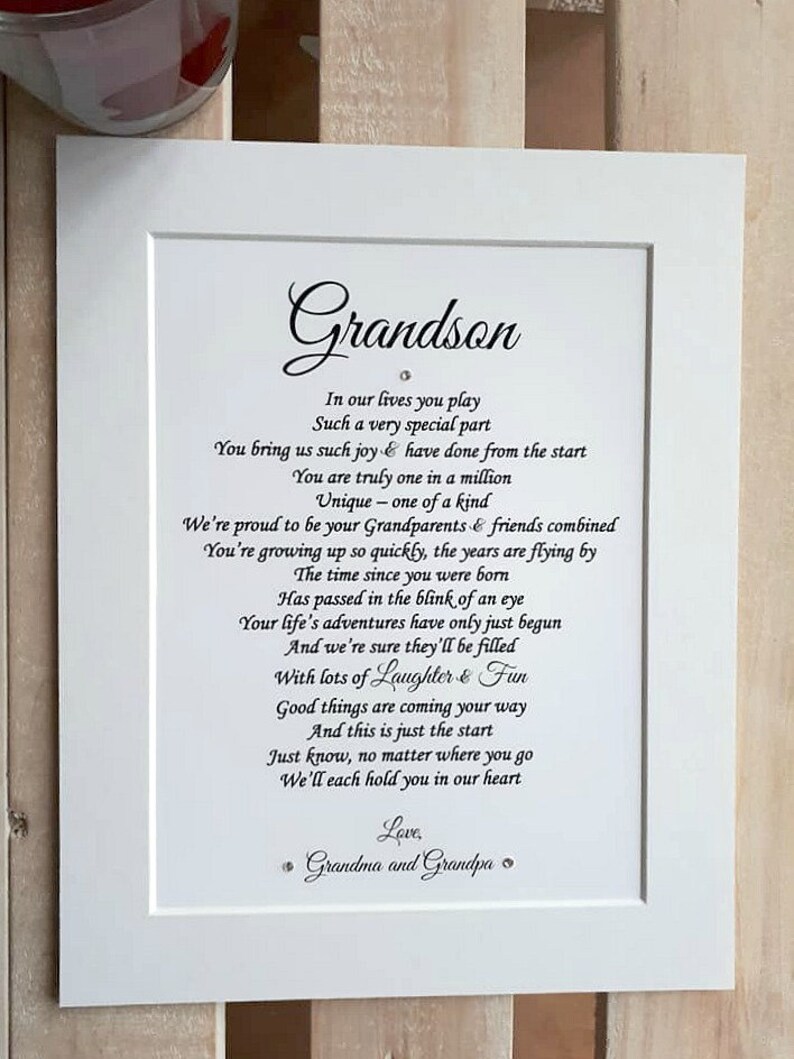 Personalised Grandson Christmas Gift UNFRAMED Grandson Etsy UK