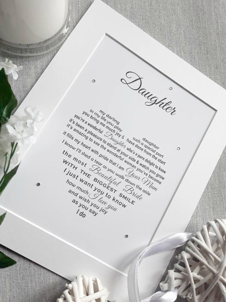 To My Daughter on Her Wedding Day Wedding Gift for Daughter Etsy UK