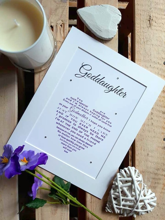 Goddaughter Gift, Unframed Birthday gifts for God Daughter, Godmother gifts to godchild, Personalised Print for God child