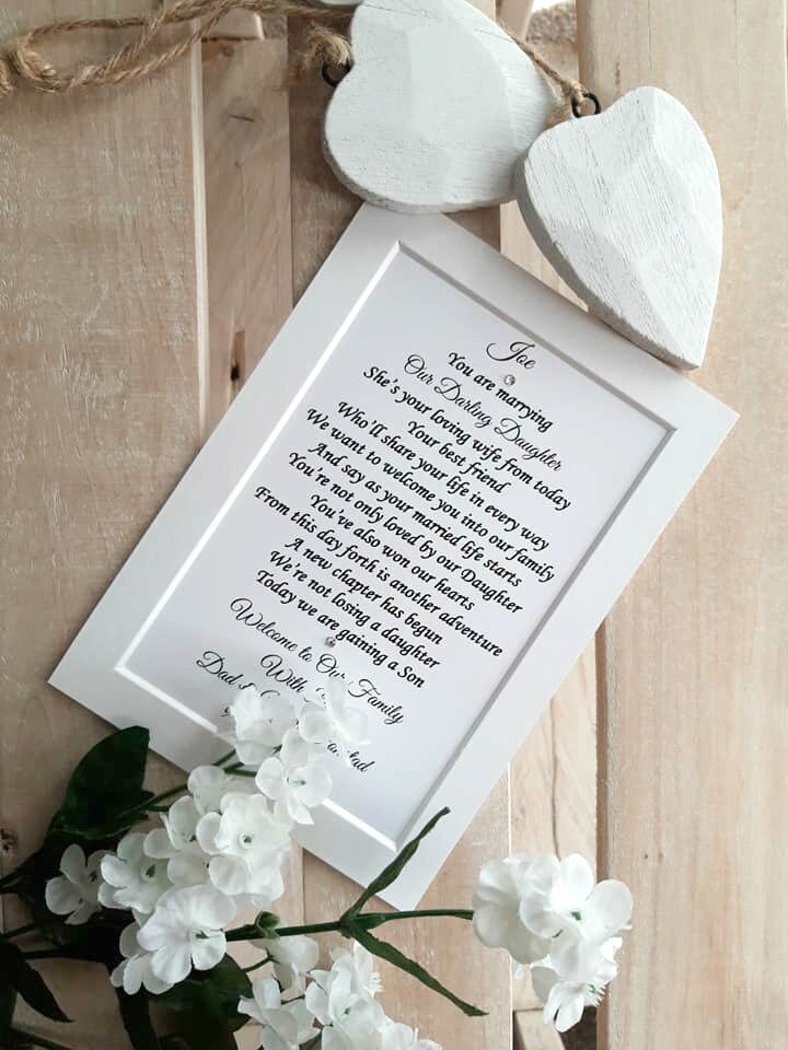 Son in law wedding gift UNFRAMED Son in Law print Etsy