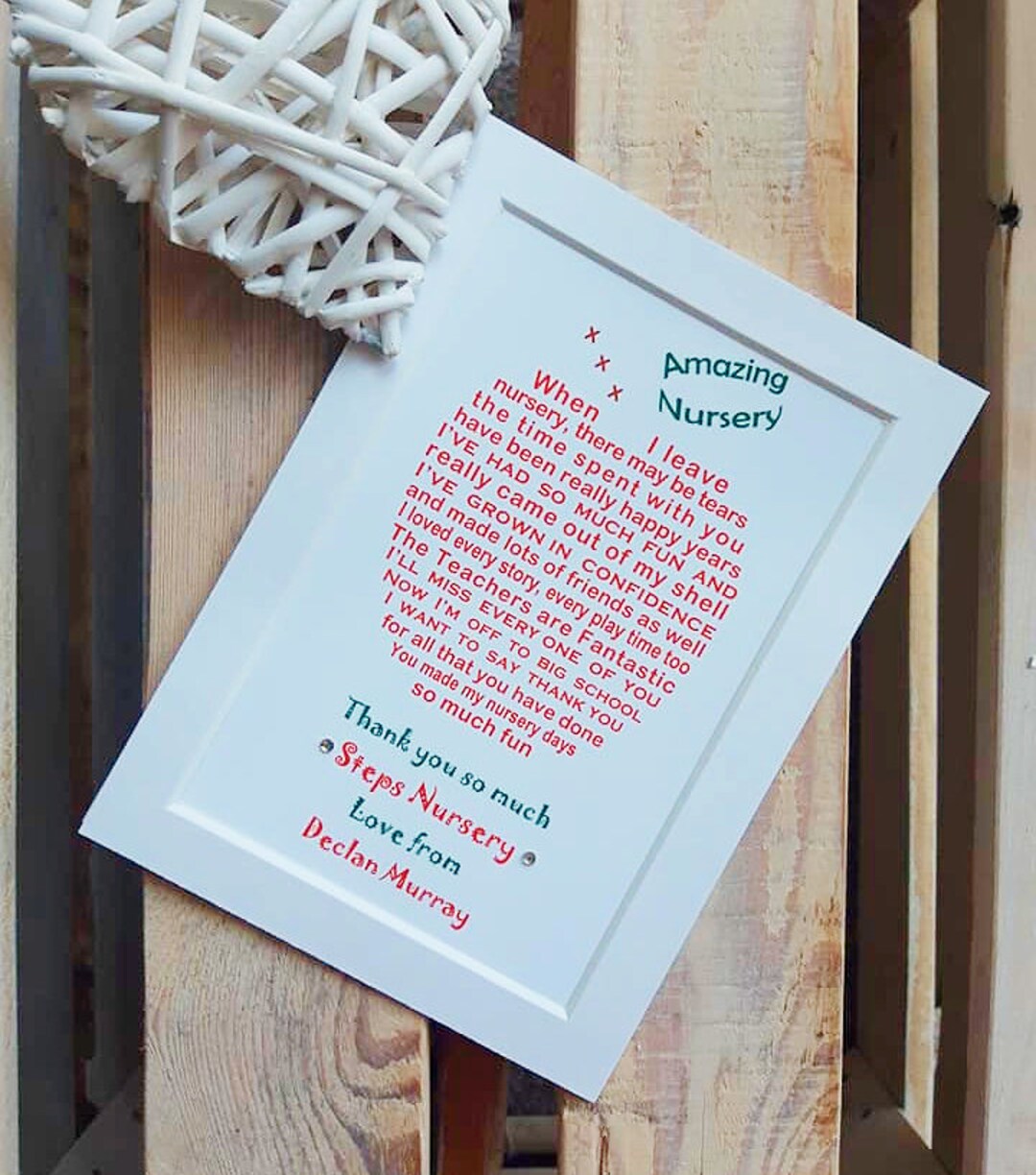 Teacher Appreciation Gift, Personalised Leaving Nursery Gift, Personalized Gift for Teacher
