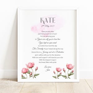 Regalo di anniversario di sobrietà per donne, stampabile personalizzato sulla sobrietà per mamma e papà, poesia sulla serenità per il compleanno degli AA, supporto per sponsor di recupero dalla dipendenza da NA
