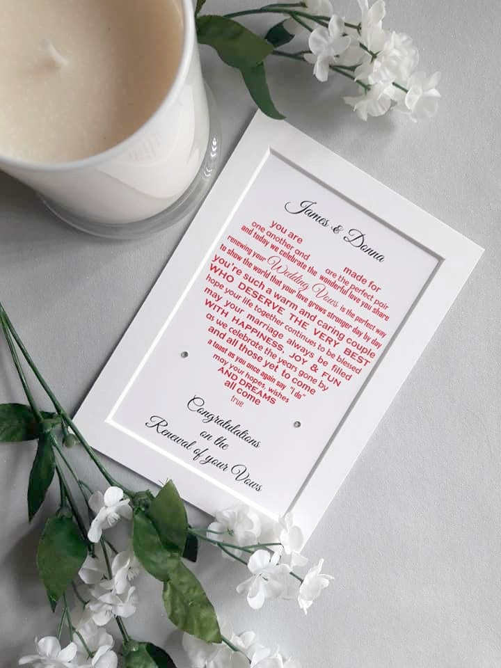 Wedding Renewal Gifts
 Wedding Vow Renewal Gift Framed Renewal of Vows Wedding Vow Etsy UK