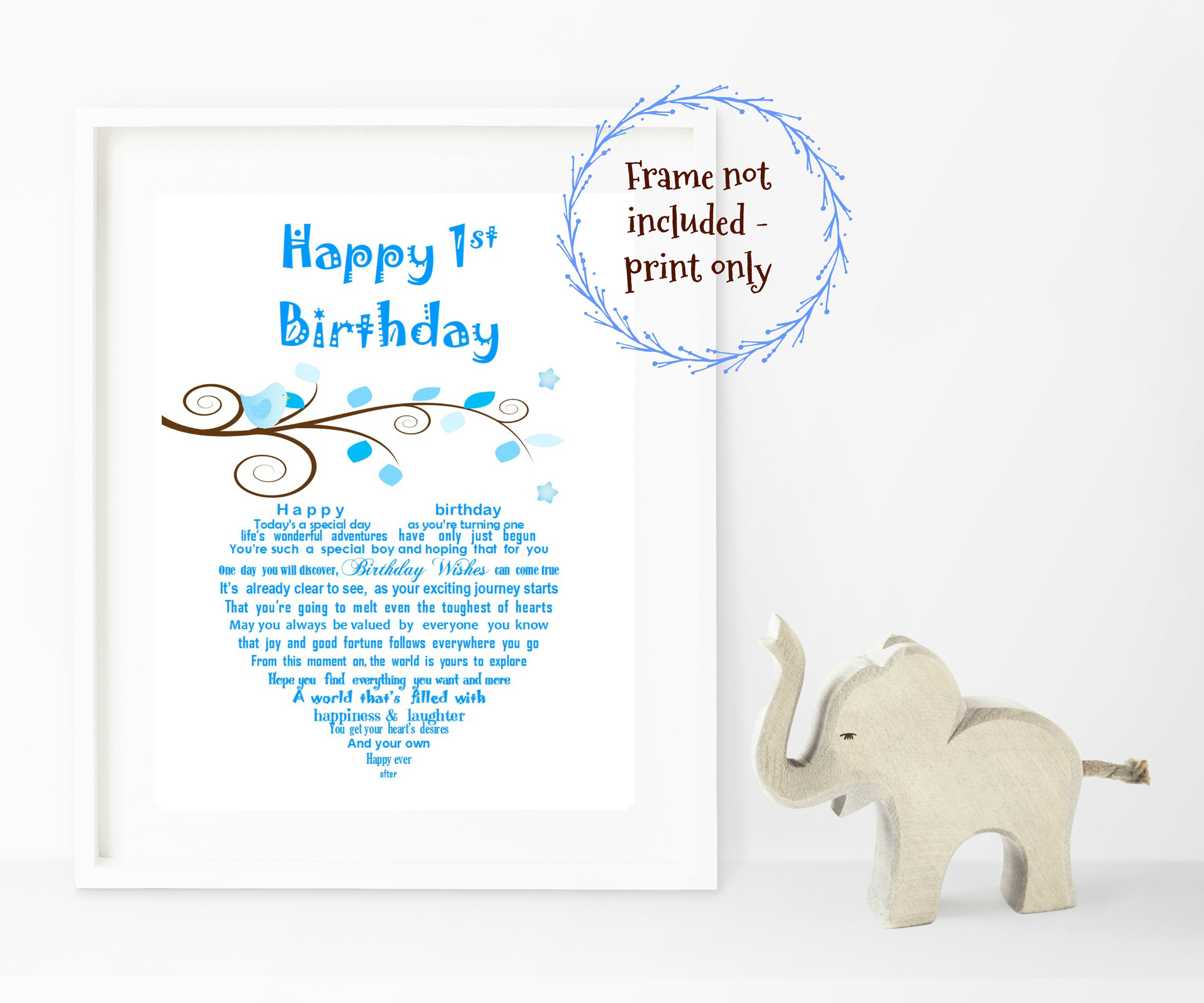 First Birthday Gift For Boy Unframed Print First Birthday Etsy