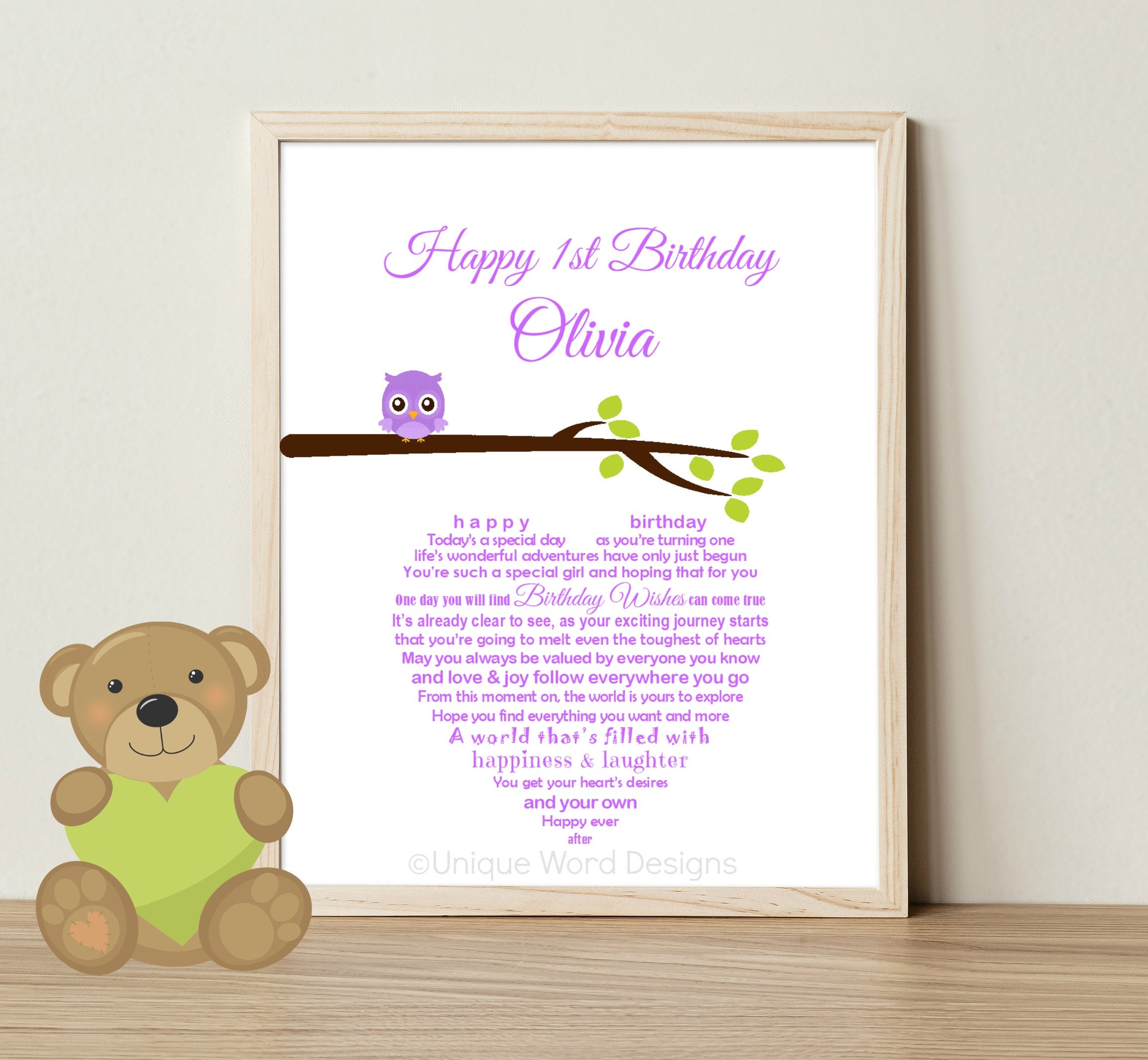 Printable 1st Birthday keepsake DIGITAL First Birthday Gift Etsy