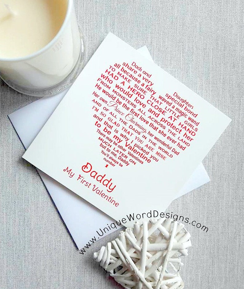 Daddy Valentine Card My First Valentine Card for Daddy | Etsy