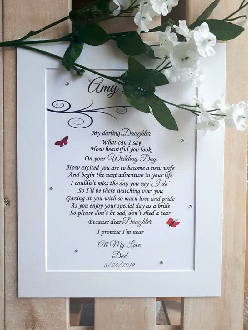 Daughter�s Wedding Day UNFRAMED Letter from Dad in Etsy