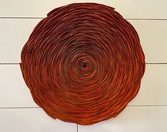 Arte laranja, arte reciclada, arte em papelão reciclado, arte em escultura de parede, arte em papel, arte em flor de papel, arte em parede de escritório, decoração de quarto