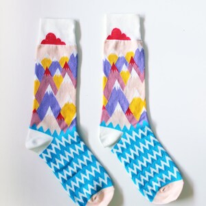 Like me socks for kids and parents // MONTAGNE, NUAGE and HERBE image 2