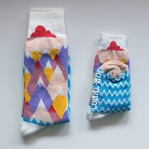 Like me socks for kids and parents // MONTAGNE, NUAGE and HERBE image 4