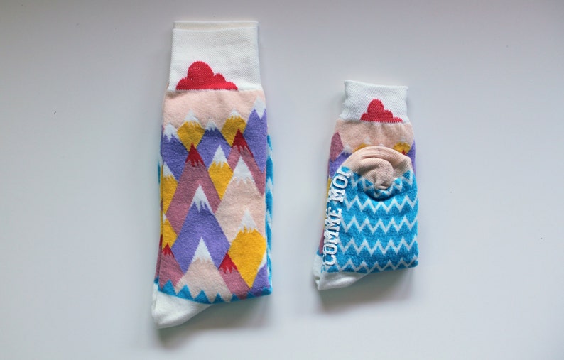 Like me socks for kids and parents // MONTAGNE, NUAGE and HERBE image 4