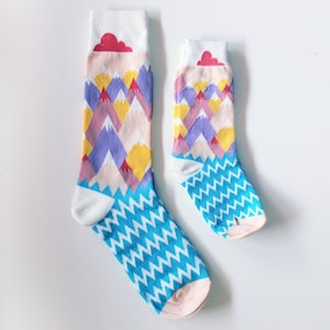 Like me socks for kids and parents // MONTAGNE, NUAGE and HERBE image 1