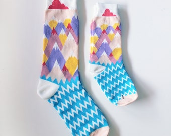 Like me socks - for kids and parents // MONTAGNE, NUAGE and HERBE