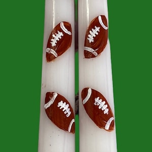 Hand painted football taper candles set