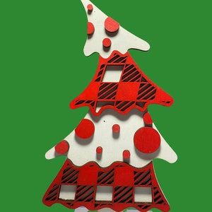 Hand painted 3d funky Christmas trees.