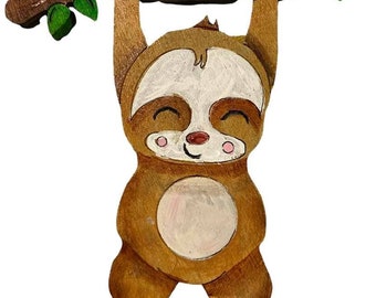 personalized hand painted Baby Sloth ornament