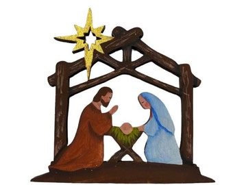 personalized hand painted nativity ornament