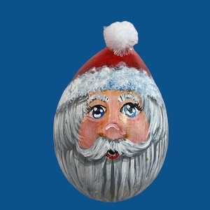 Hand painted santa gourd  ornament