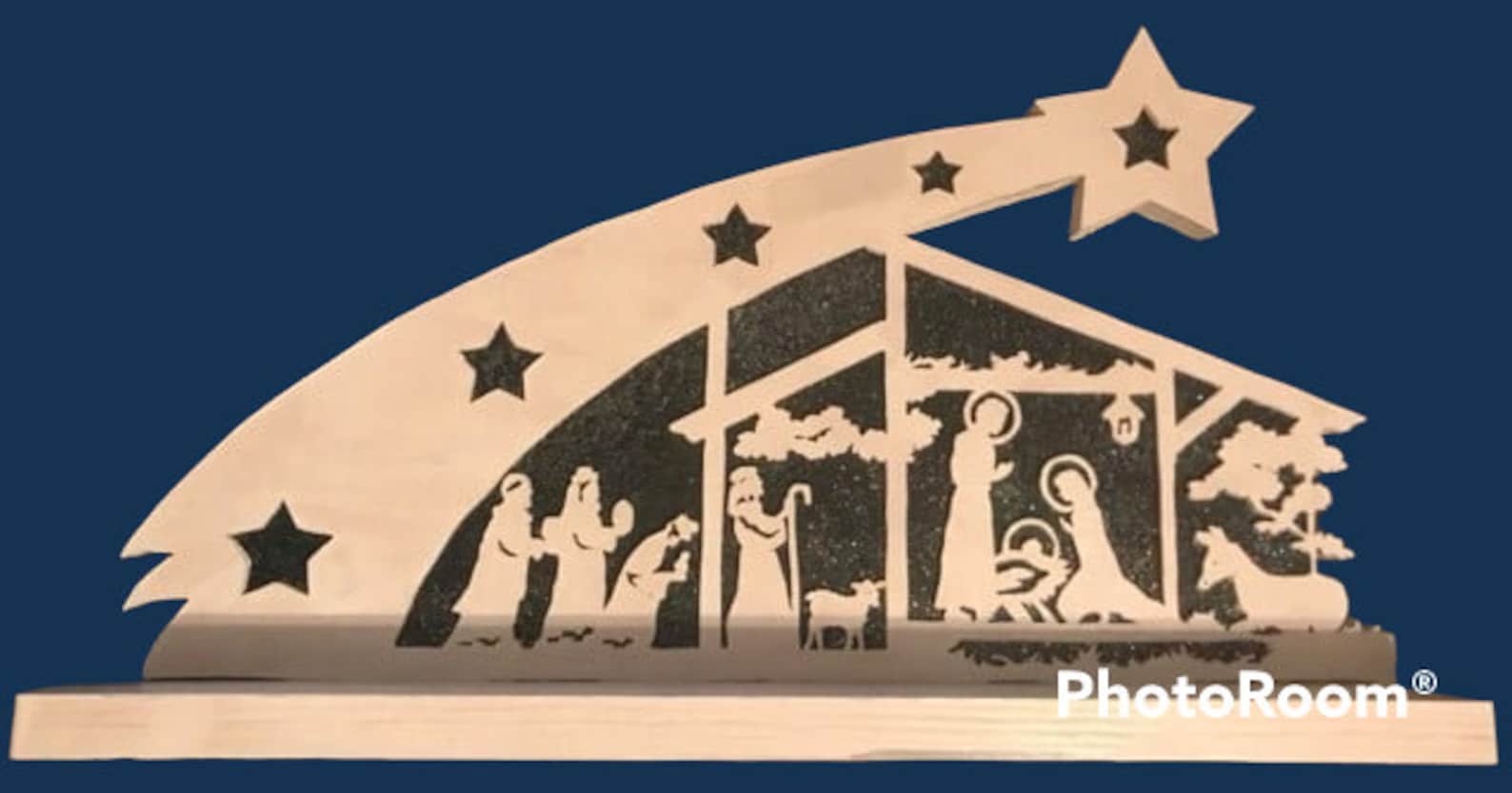 Nativity Scene Scroll Wood Saw Art Etsy