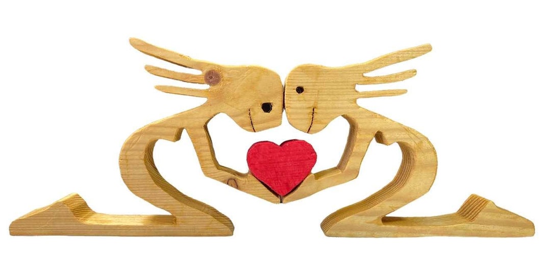 2 Females Sharing a Heart Wood Art Etsy